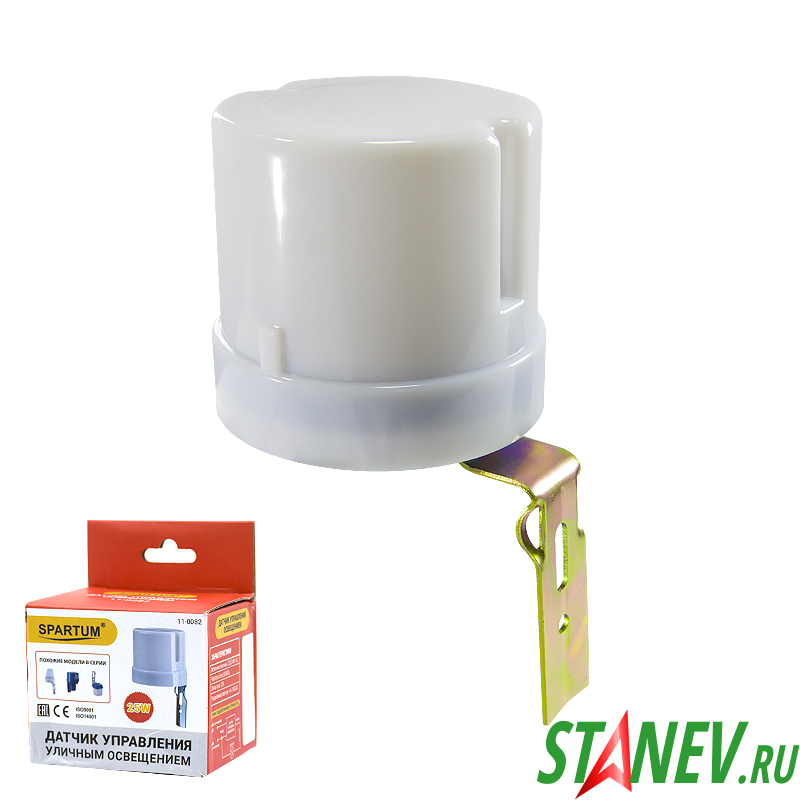 Фотореле датчик освещенности 25А IP 44 AC220V/5500W Spartum 1-50