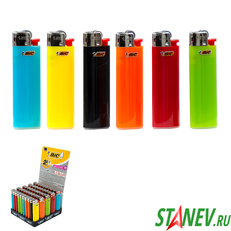 Зажигалка кремневая 103-BIC разноцветные 50-1200