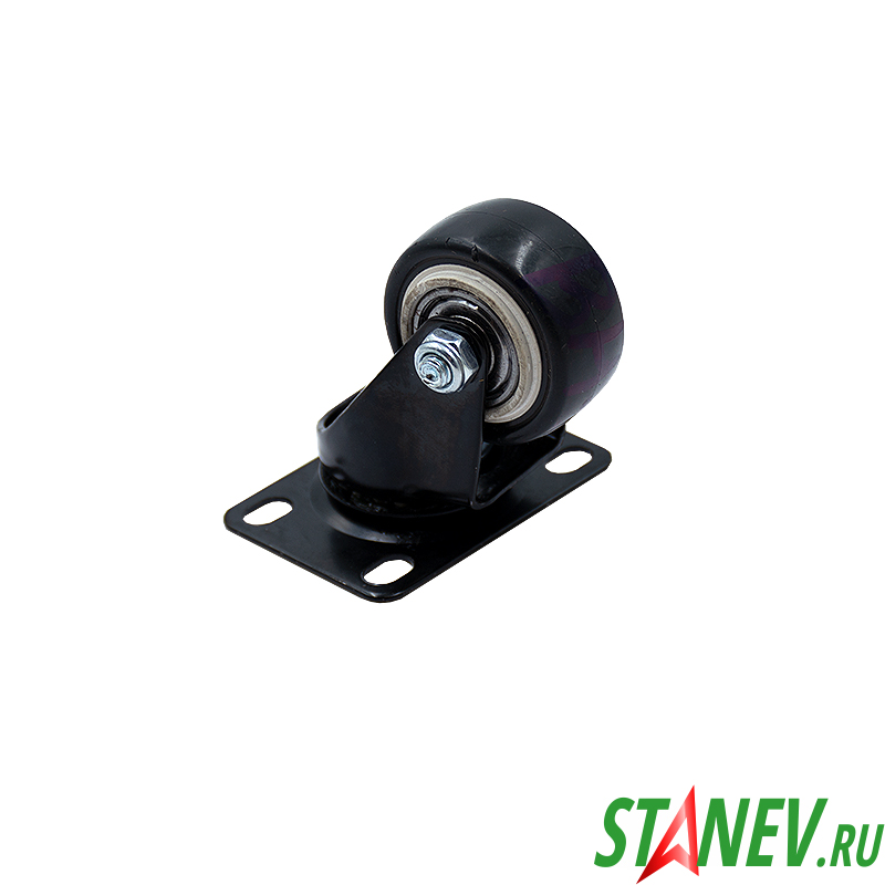 Колесо мебельное поворотное D-50mm площадка-40ммх60мм черное BH-529 10-250 Колесо мебельное поворотное D-50mm площадка-40ммх60мм черное BH-529 10-250