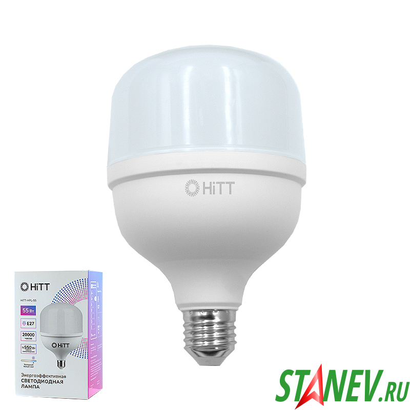 HITT Лампа светодиодная пром HPL Е27 55W 6500К 10-100 HITT Лампа светодиодная пром HPL Е27 55W 6500К 10-100