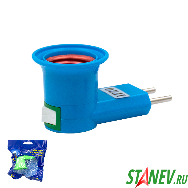 Переходник Вилка-Патрон Угловой с Выкл Е27-220V Синий SCREW 24-480 Переходник Вилка-Патрон Угловой с Выкл Е27-220V Синий SCREW 24-480