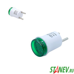 Индикатор напряжения с вилкой AC 220V круглый зеленый LED-DSV 10-500
