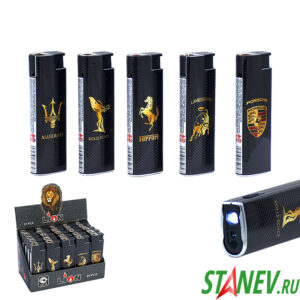 Зажигалка кремневая пьезо LION с фонариком ЭЛИТ 25-400