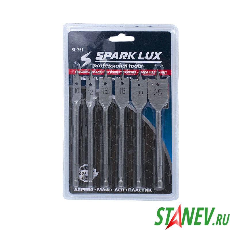 Набор Перьевые сверла 6pcs дерево-мдф-дсп-пластик Spark Lux 1-100 Набор Перьевые сверла 6pcs дерево-мдф-дсп-пластик Spark Lux 1-100
