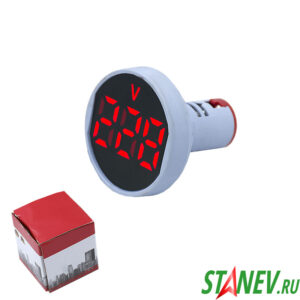 Цифровой Индикатор напряжения 60-500V Вольтметр-AD16-50DSV щитовой Круглый красный 10-100